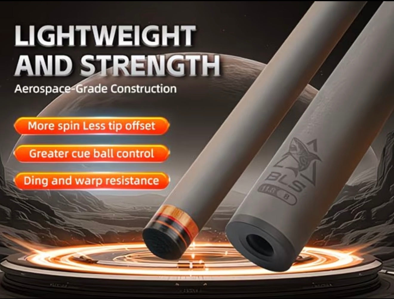 BLKCUESHARK 73.66cm Low Deflection Carbon Fiber Cue Shaft – Smooth Control & Professional Performance