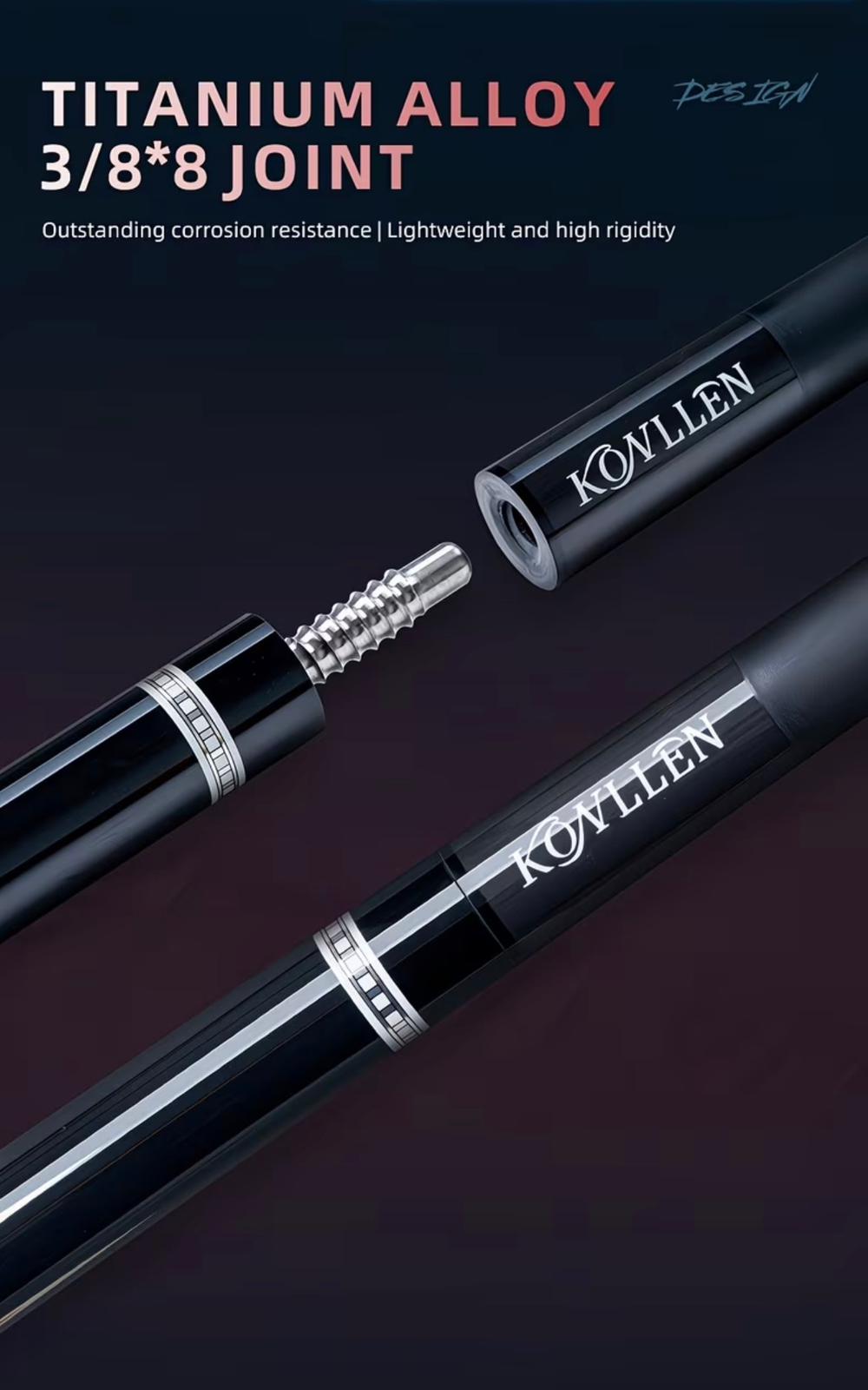 Konllen Series 2.0 AK-08F Professional Pool Cue Set – 12.5mm Tip with Case, Extension & Accessories