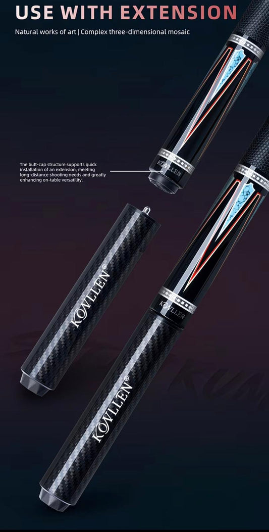 Konllen Series 2.0 AK-08F Professional Pool Cue Set – 12.5mm Tip with Case, Extension & Accessories